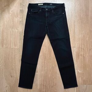 $238 Ag Adriano goldschmied stevie ankle straight cropped dark blue jeans 29